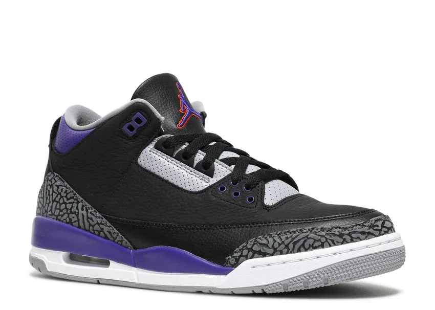 Air Jordan 3 Retro Black Court Purple Mesh