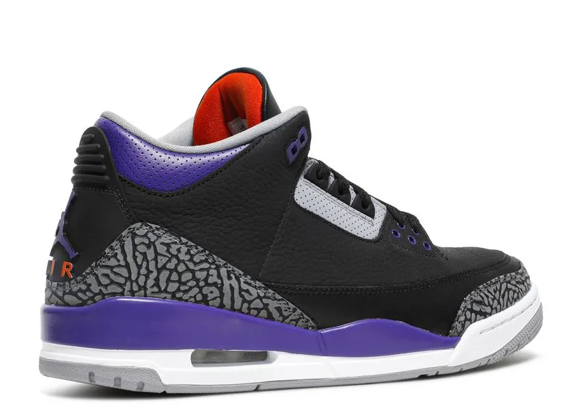 Air Jordan 3 Retro Black Court Purple Day Wear Fresh Walk