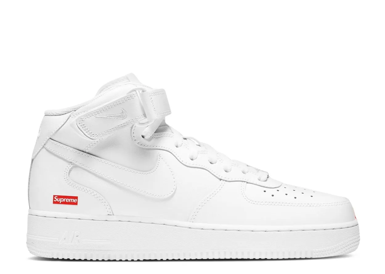 Nike Air Force 1 Mid Supreme White Sneakers