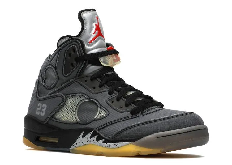 Air Jordan 5 Retro Off-White Black Comfortable Fashion