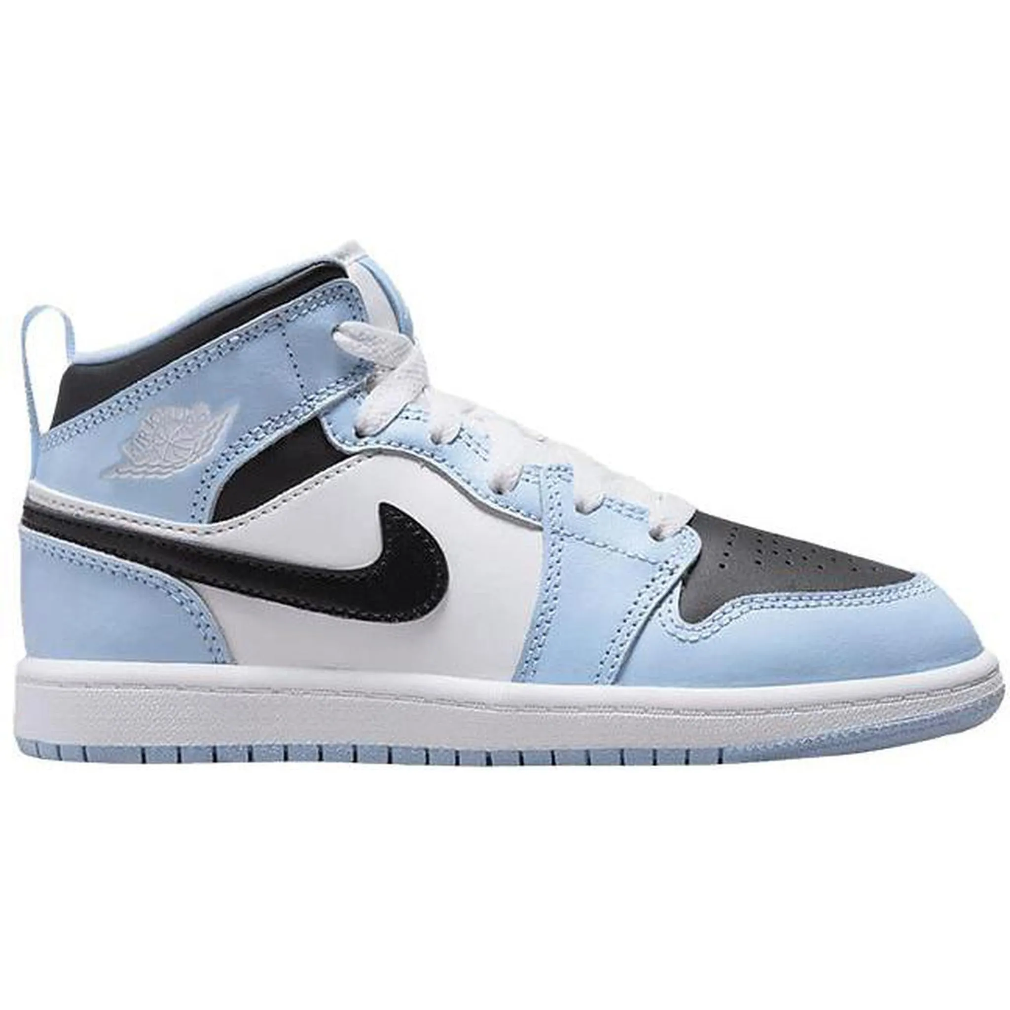 Jordan 1 Mid Ice Blue (2022) (PS) Support Zones Breathable Upper Shoes