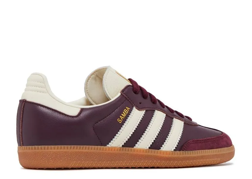 Breath Comfort Sleek Fit Adidas Samba OG Maroon Gold Metallic