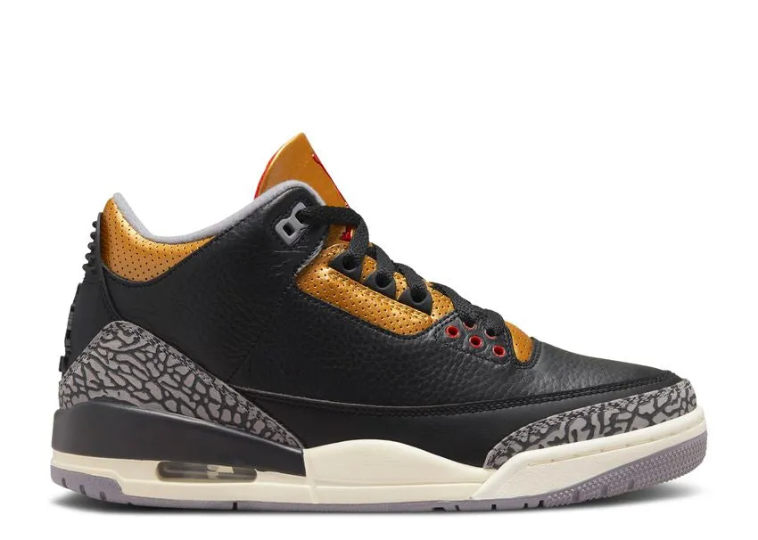 Smooth Lining Air Jordan 3 Retro Black Cement Gold