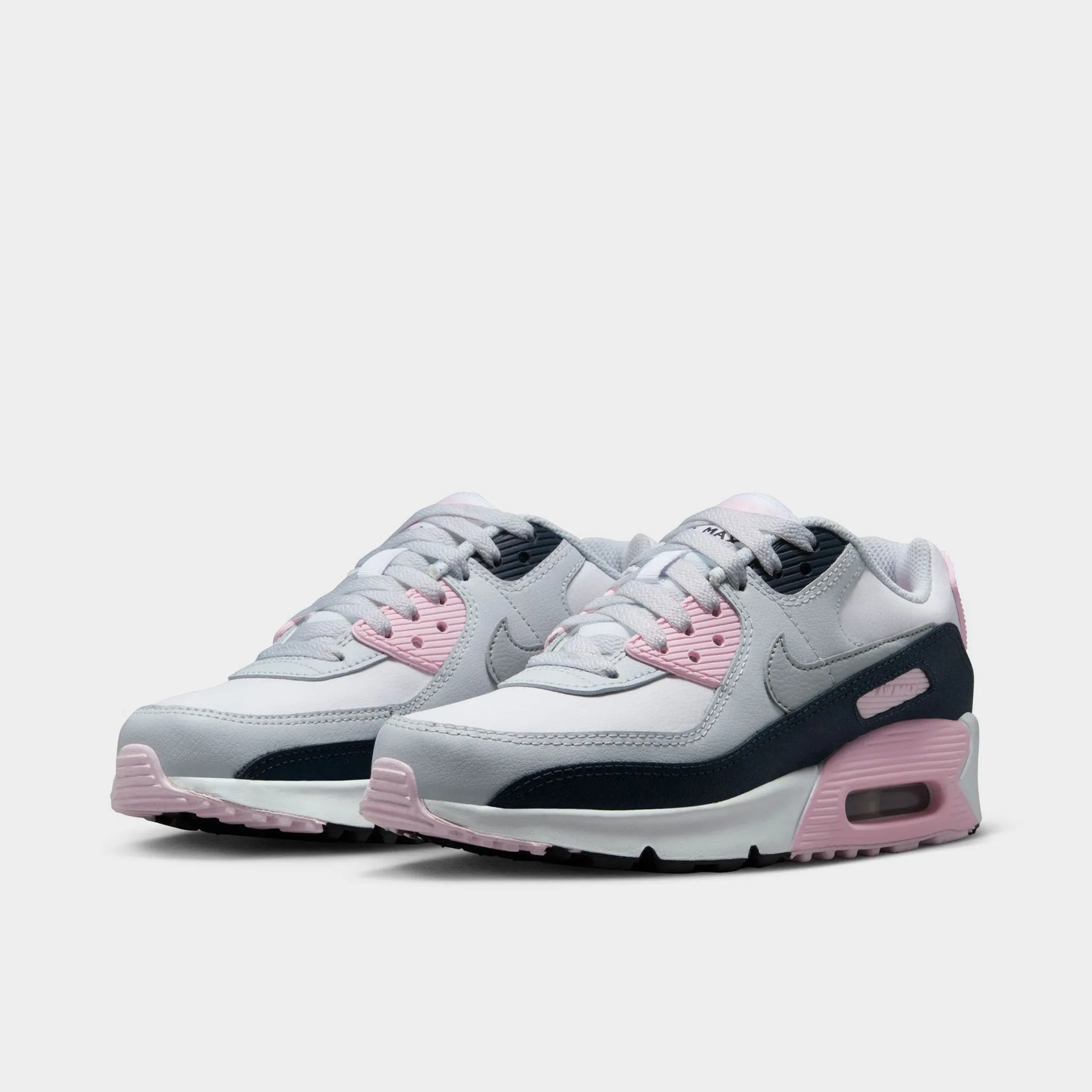 Nike Air Max 90 LTR GS White / Wolf Grey - Pink Foam Stretch Step Support Base