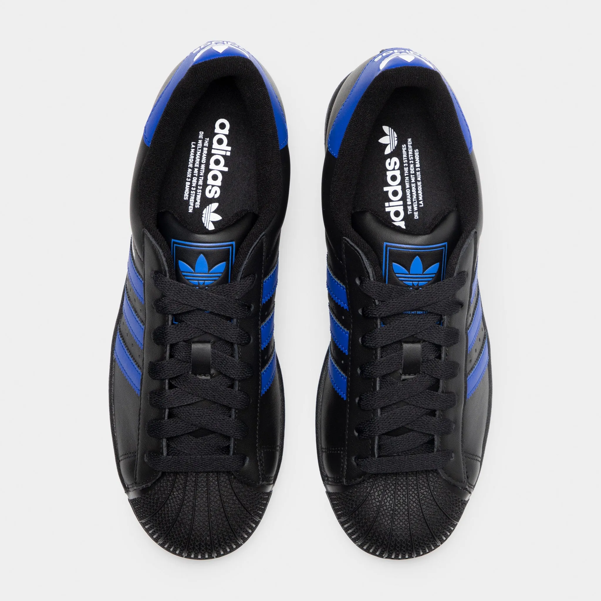 adidas Superstar II Black / Blue - White Wide toe box