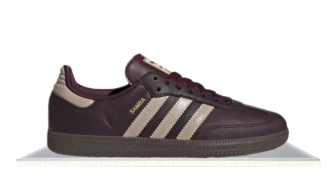 Adidas Samba Maroon Crystal Sand Fall Outfit