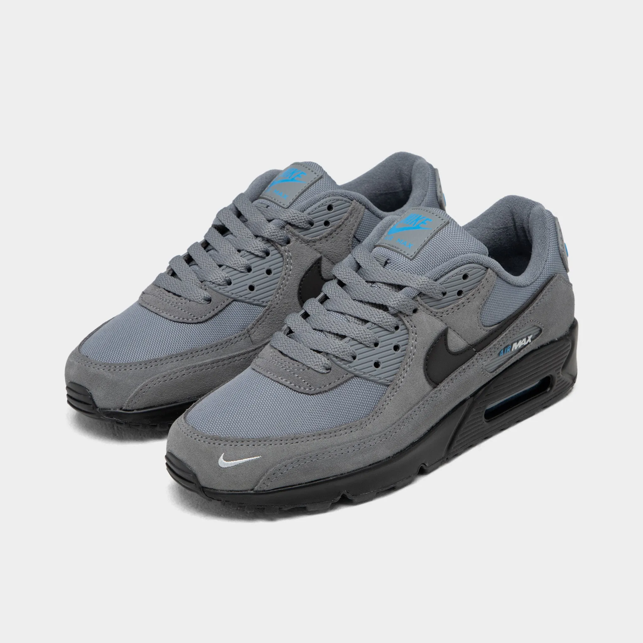 Nike Air Max 90 Smoke Grey / Light Photo Blue - Metallic Silver Balanced Walk Fresh Looks