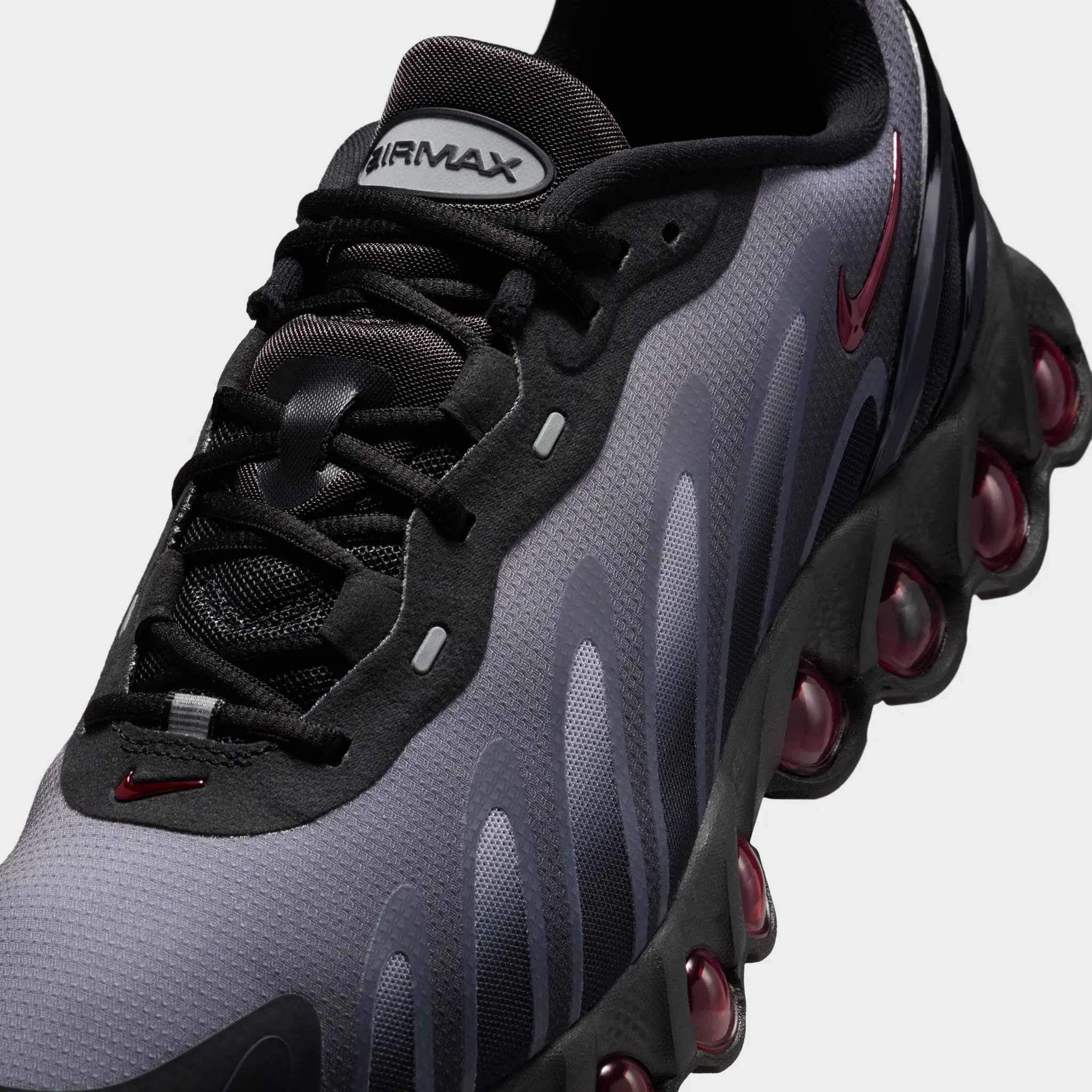 Nike Air Max DN8 Black / Gym Red - Anthracite Foam Texture Lounge Mode