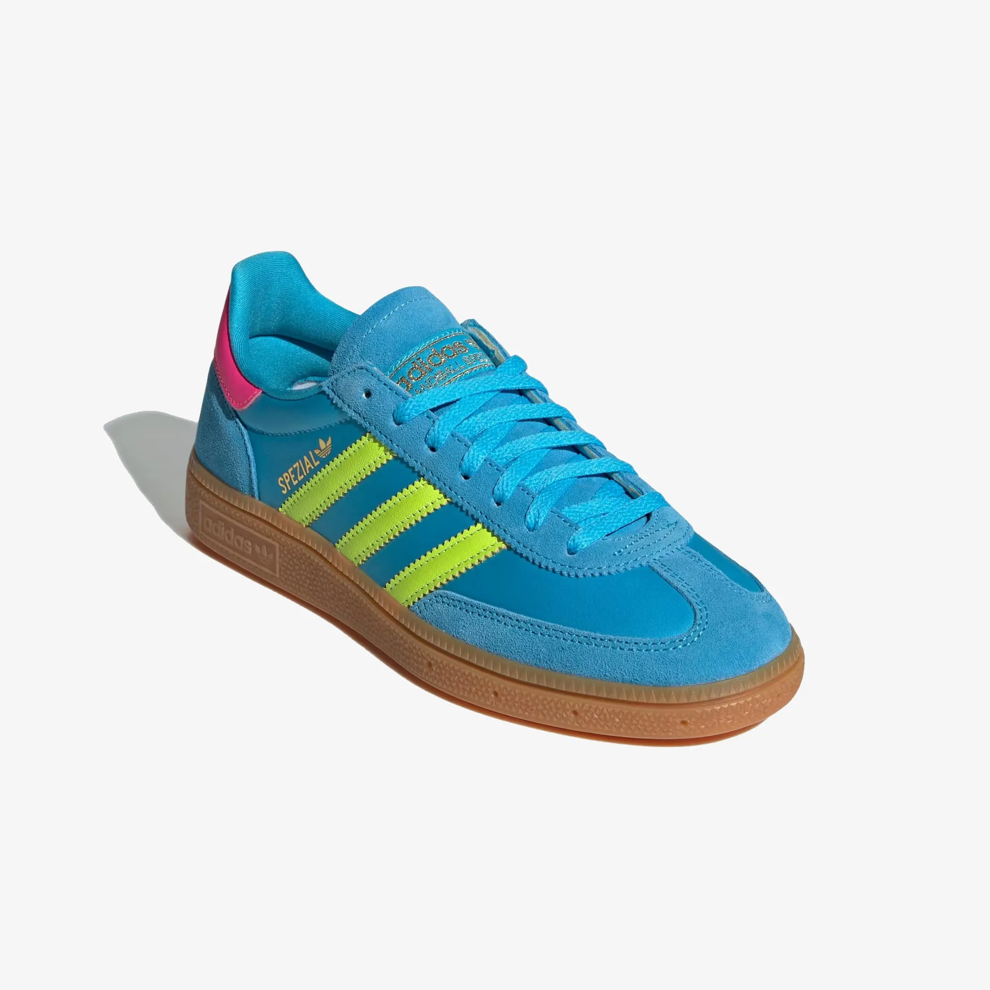 Flexible Sole Step Fit Adidas Originals | HANDBALL SPEZIAL { SKY RUSH/SOLAR YELLOW/LUCID PINK