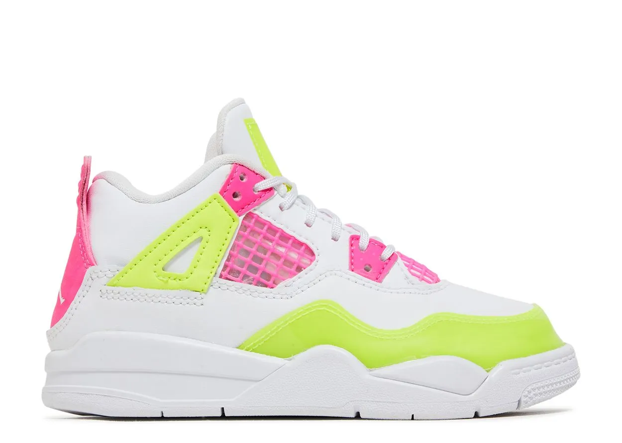 Weekend Walks Air Jordan 4 Retro White Lemon Pink (PS)