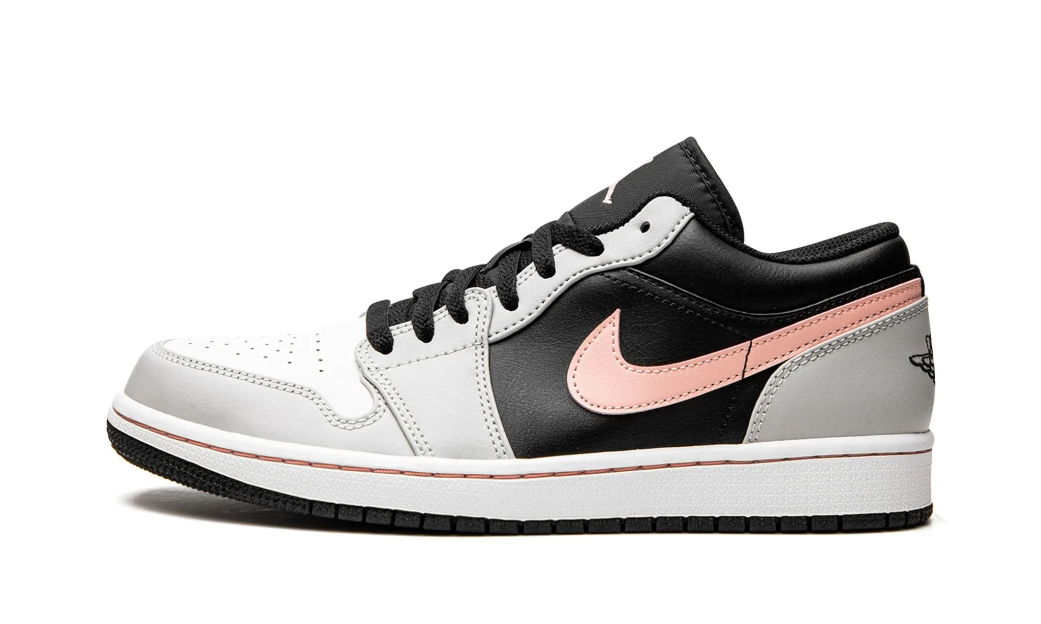 ergonomic Comfort Step Air Jordan 1 Low Black Grey Fog Bleached Coral