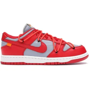 Nike Dunk Low Off-White University Red Style focused