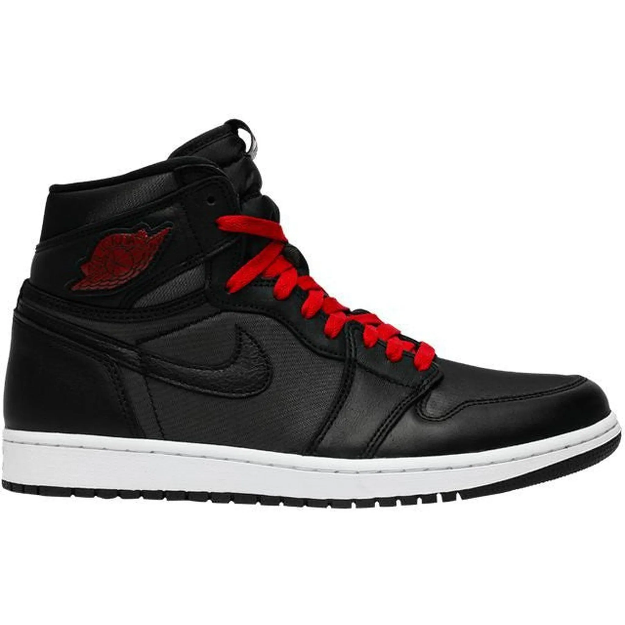 Jordan 1 Retro High Black Satin Gym Red Sleek Form Walk Daily