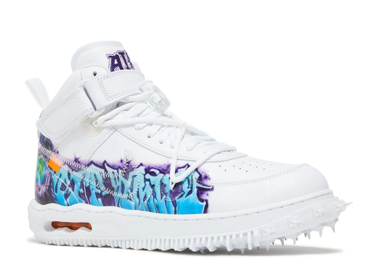 Nike Air Force 1 Mid Off-White Graffiti White Strike Step