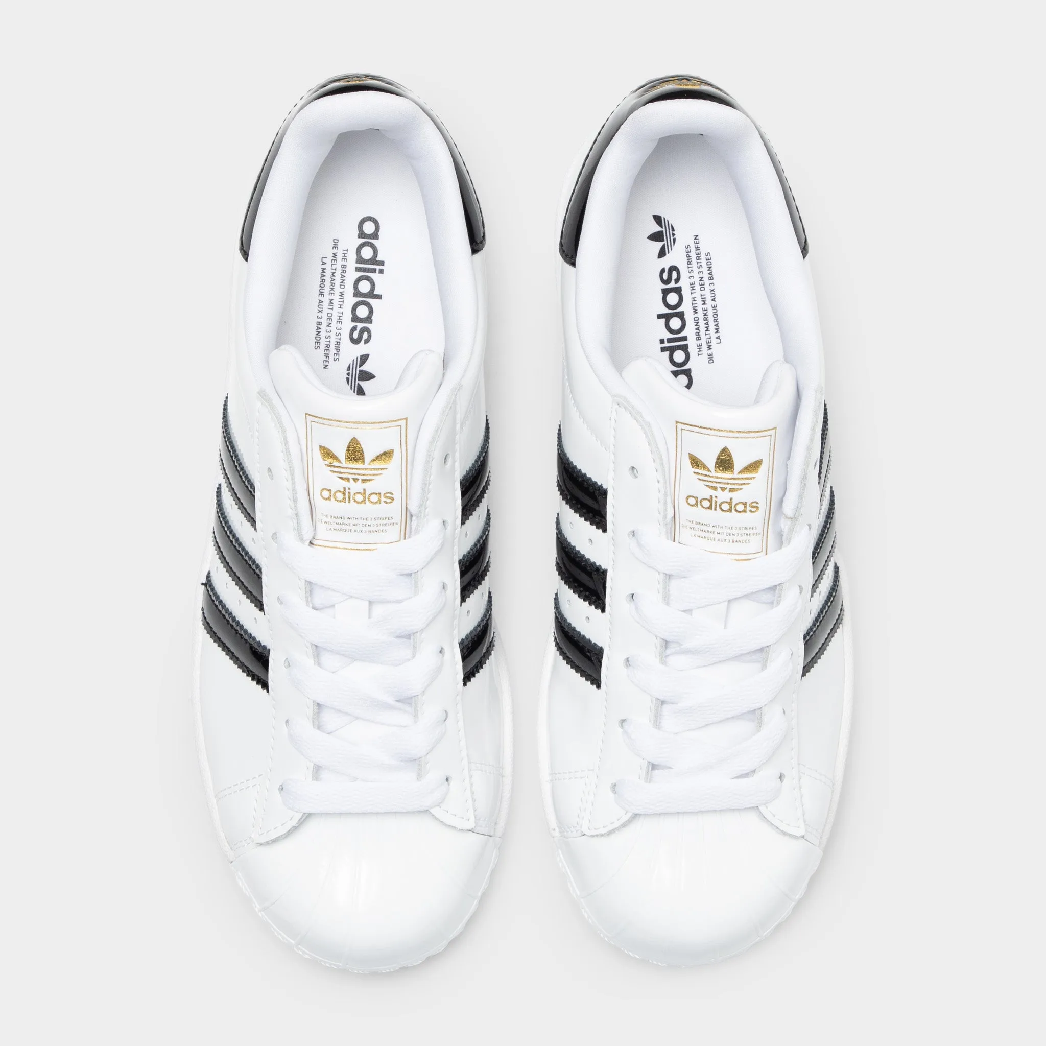 adidas Women's Superstar II White / Core Black - Gold Metallic Carry Easy Everywhere Fit