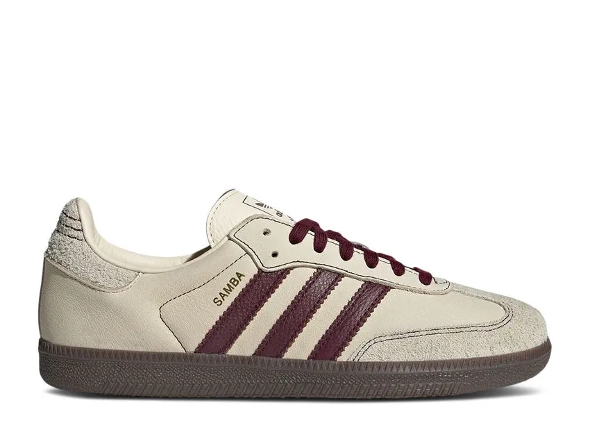Adidas Samba OG Wonder White Maroon Outfit Neutral