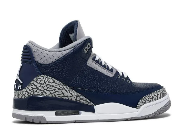 Air Jordan 3 Retro Georgetown PU material Velcro Closure