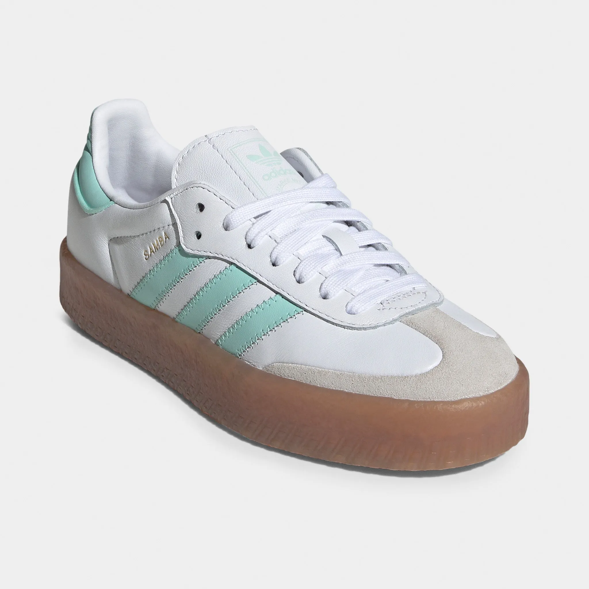 adidas Juniors' Sambae White / Clear Mint - Gold Metallic Comfortable fit Magic Mood