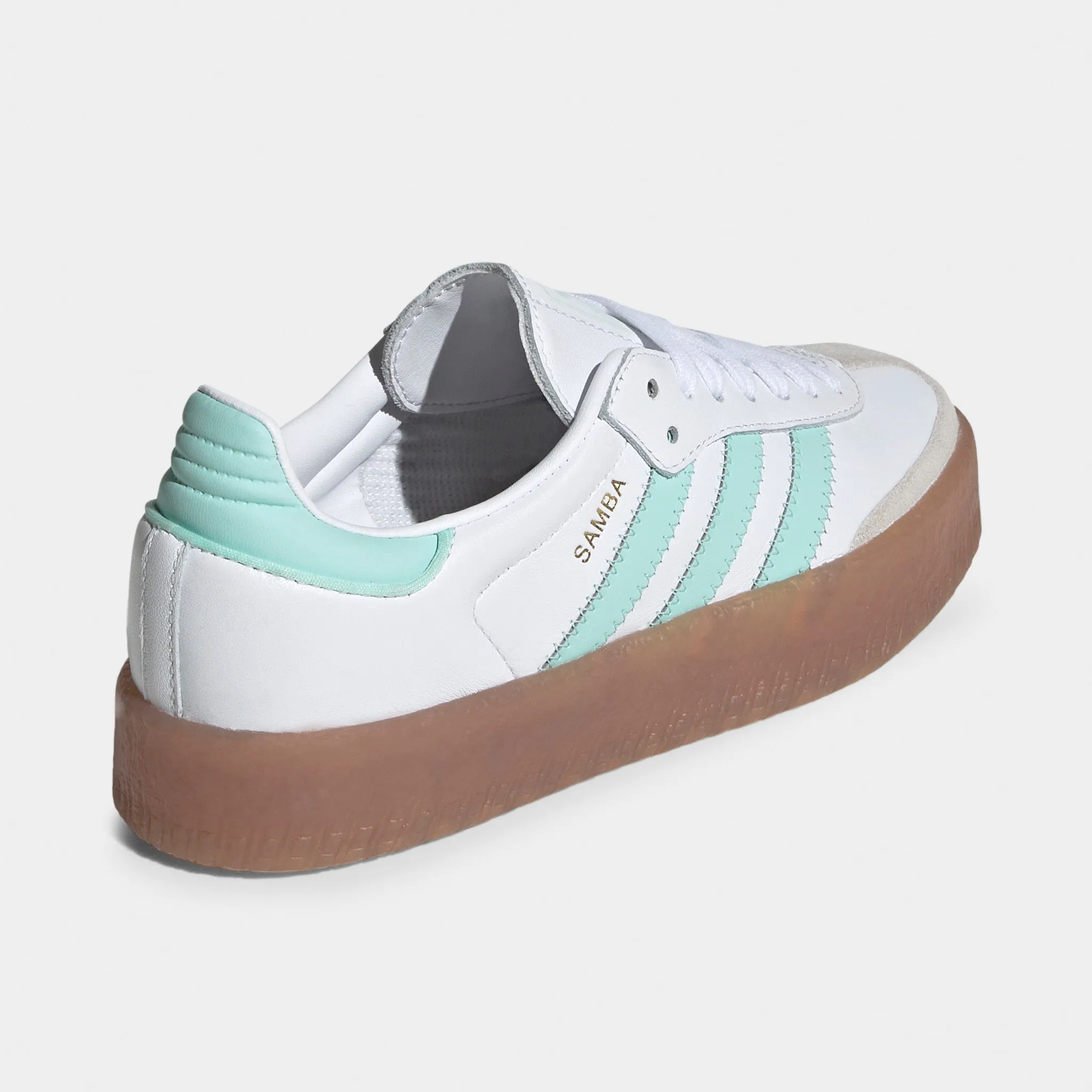 Club Edge adidas Juniors' Sambae White / Clear Mint - Gold Metallic
