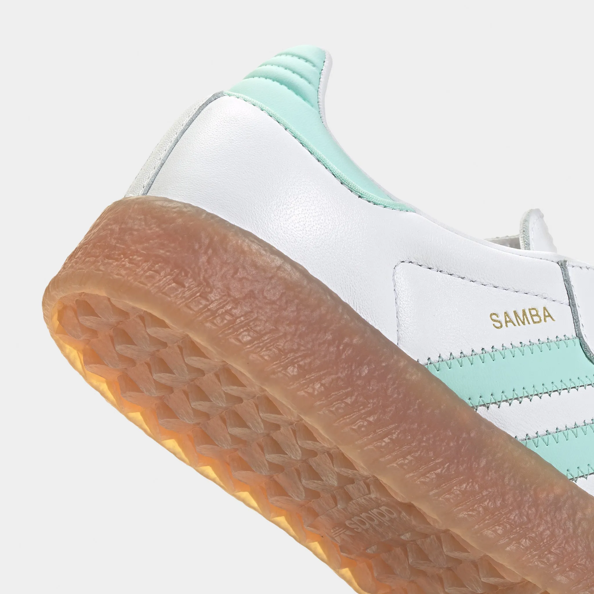 adidas Juniors' Sambae White / Clear Mint - Gold Metallic Sole Soft Elegant Mood