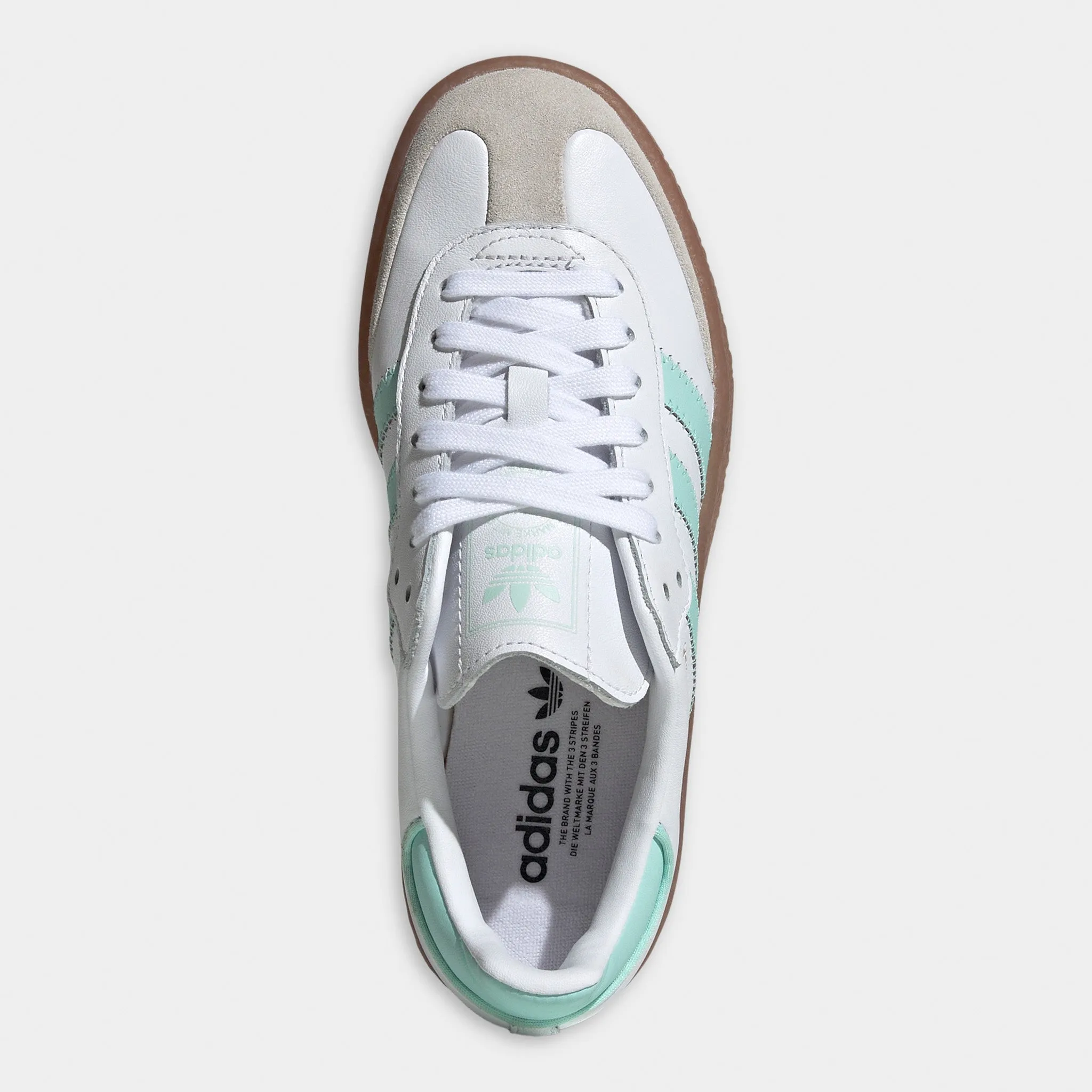 adidas Juniors' Sambae White / Clear Mint - Gold Metallic Stable construction