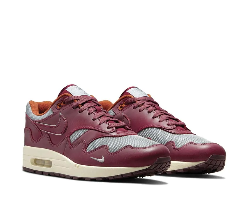 Nike Air Max 1 x Patta "Night Maroon" outdoor chill Soft Cushioned Upper