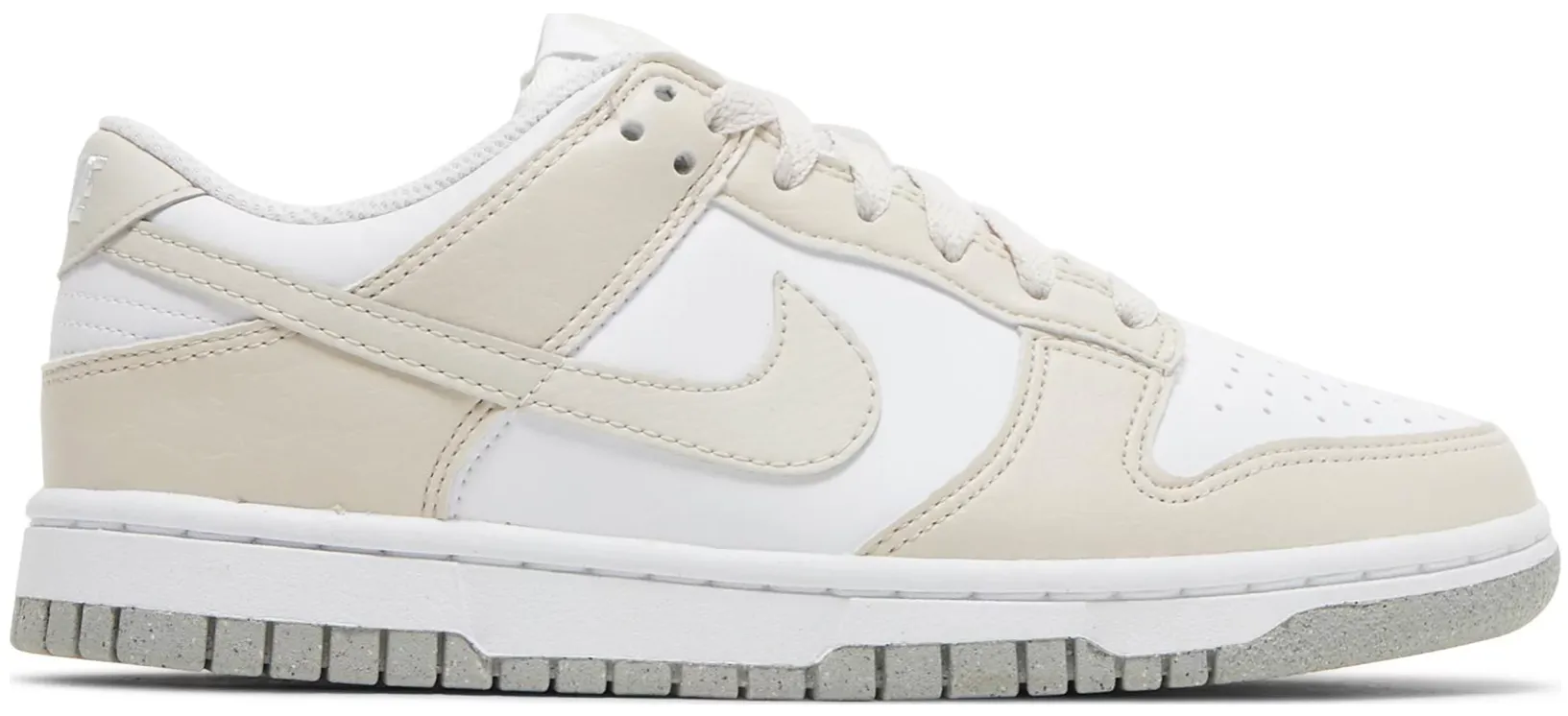 NIKE DUNK LOW NEXT NATURE WHITE LIGHT OREWOOD BROWN (W) Zipper Closure