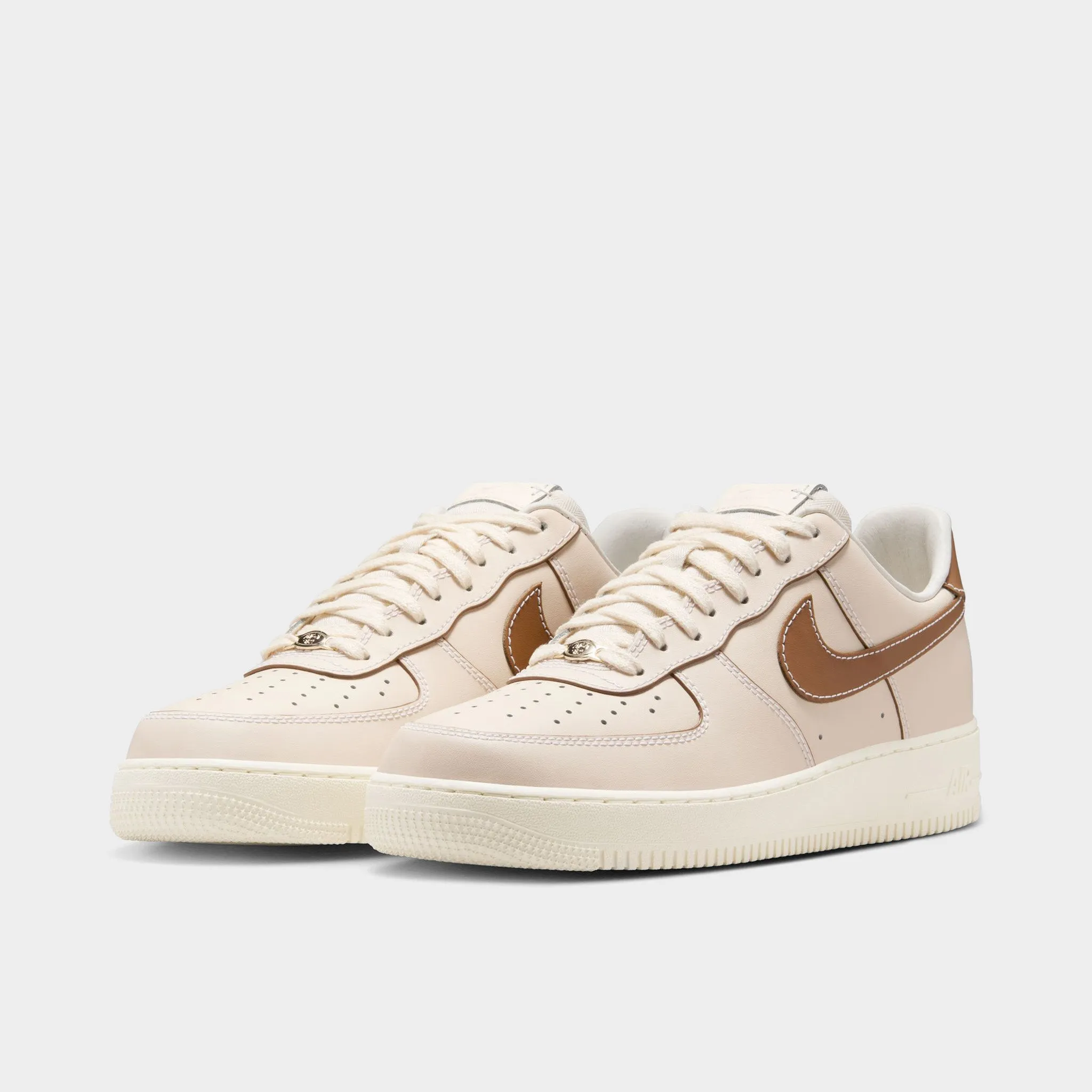 Nike Air Force 1 '07 Pearl White / Light British Tan Modern Fashion Smooth Sole