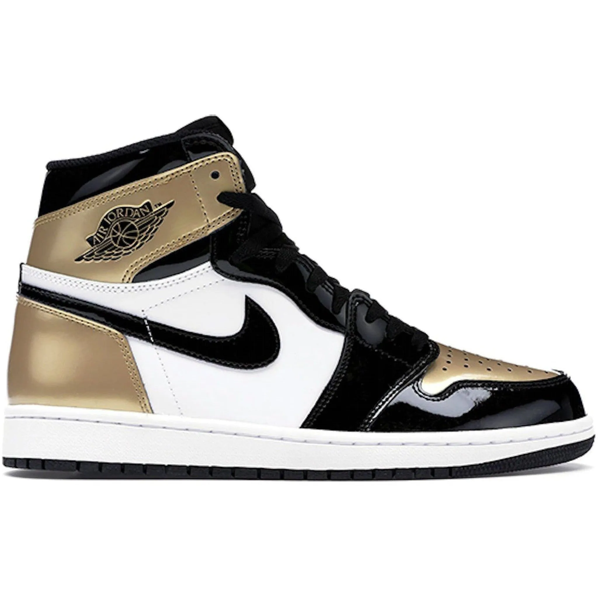 Comfortable ankle support Jordan 1 Retro High NRG Patent Gold Toe