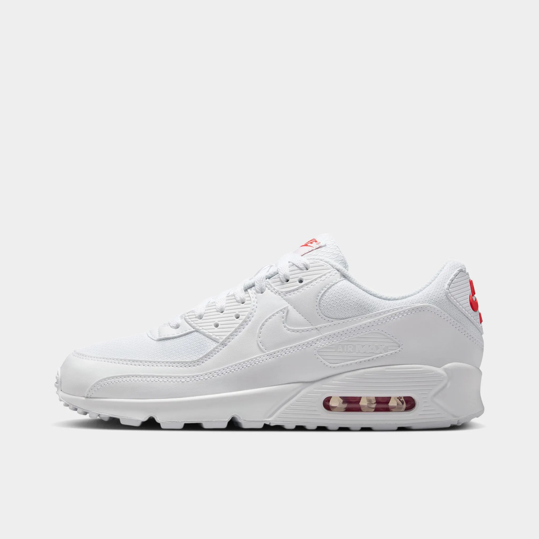 Nike Air Max 90 White / White Crimson Anti Abrasion