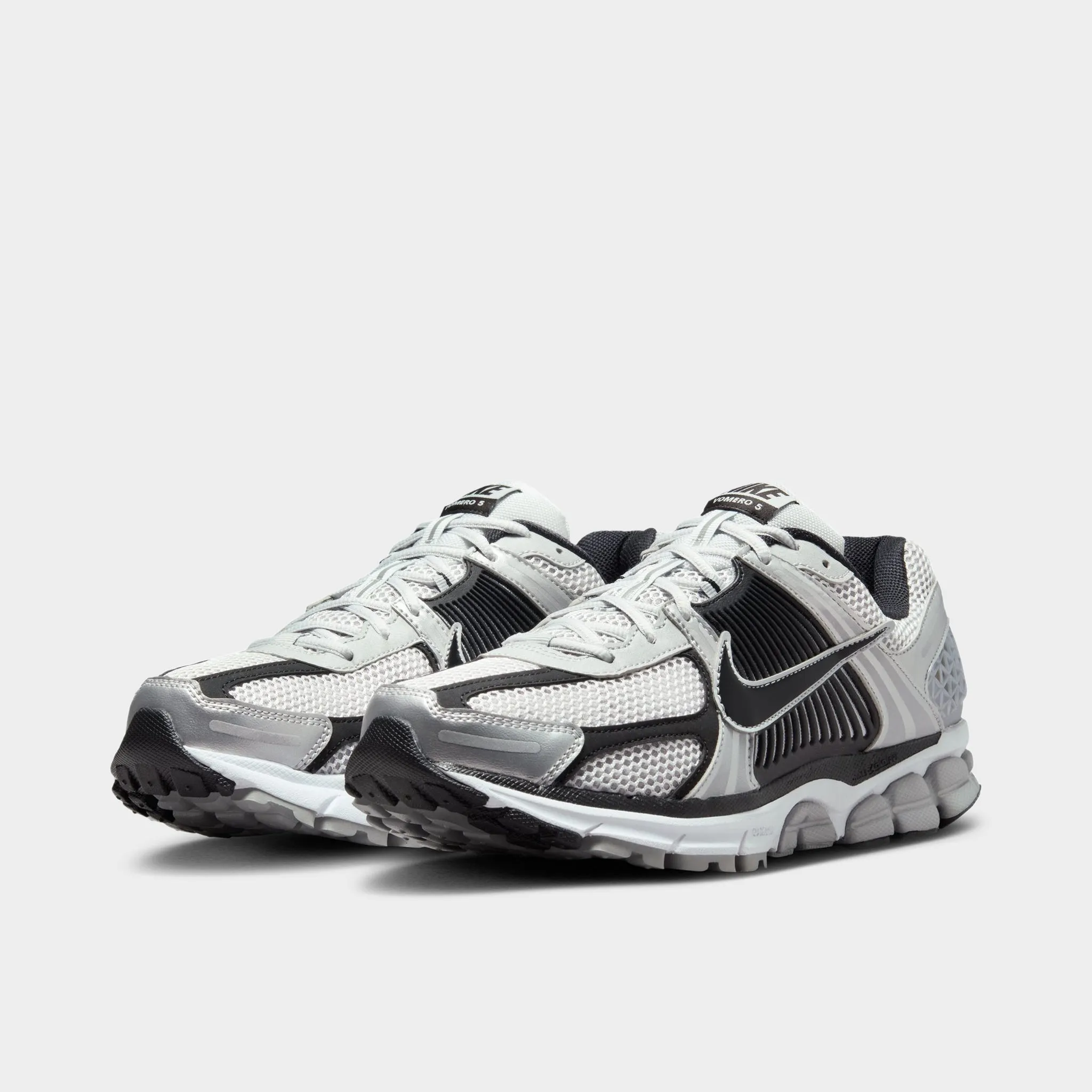 Nike Zoom Vomero 5 Metallic Silver / Black - Pure Platinum style - statement rhinestone - decorated running shoes