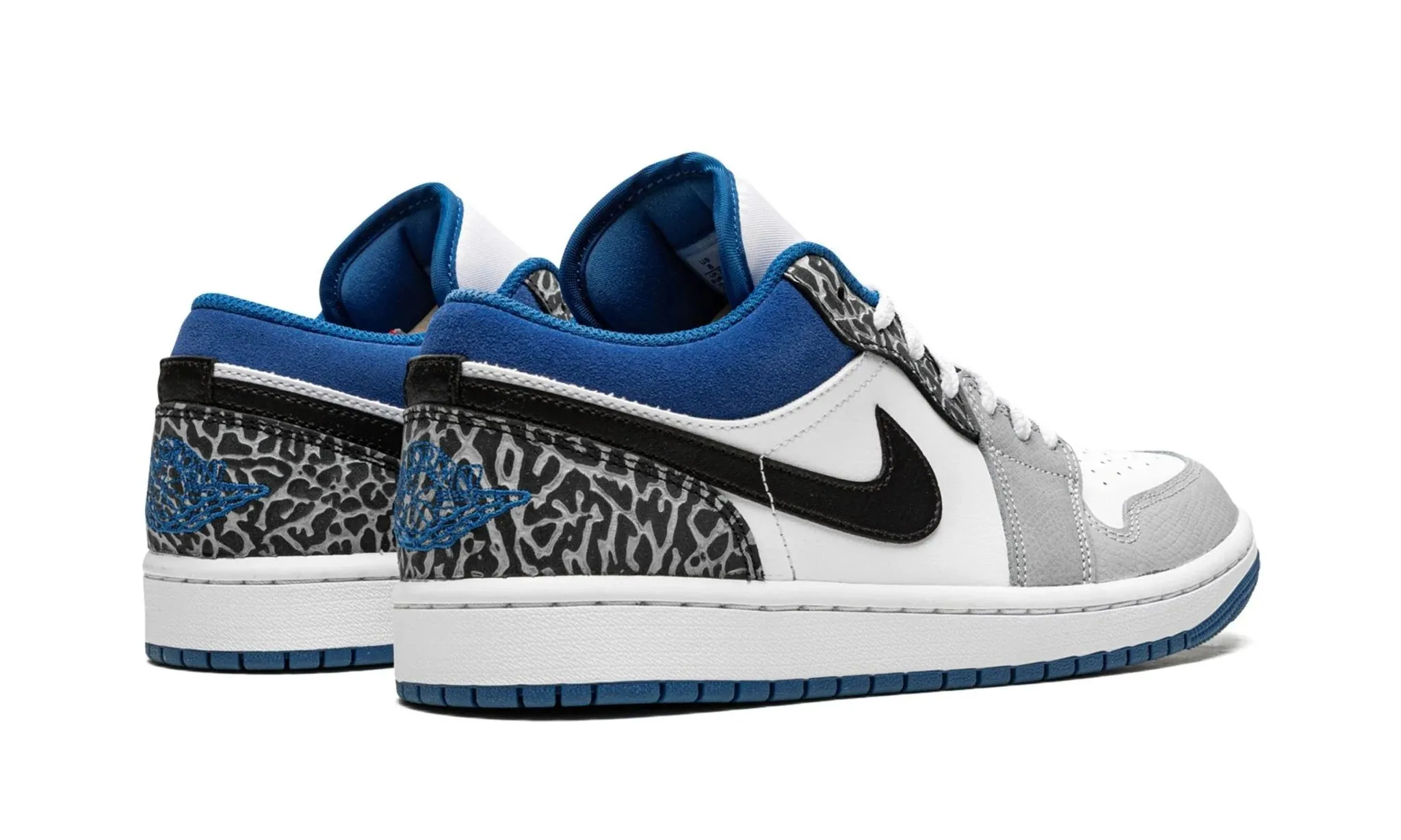 Air Jordan 1 Low Light Smoke Grey And Dark Marina Blue Mid Top