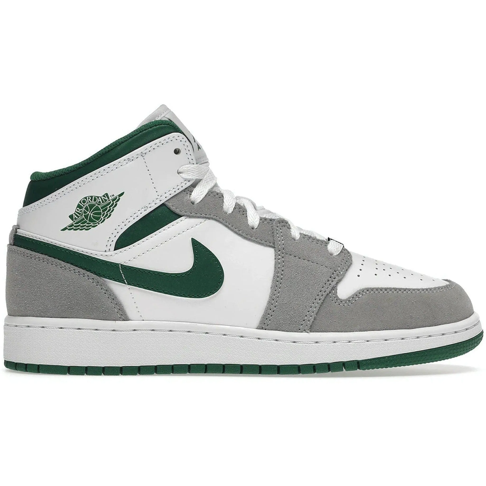 Smooth glide Street Wear Jordan 1 Mid SE White Pine Green Smoke Grey (GS)