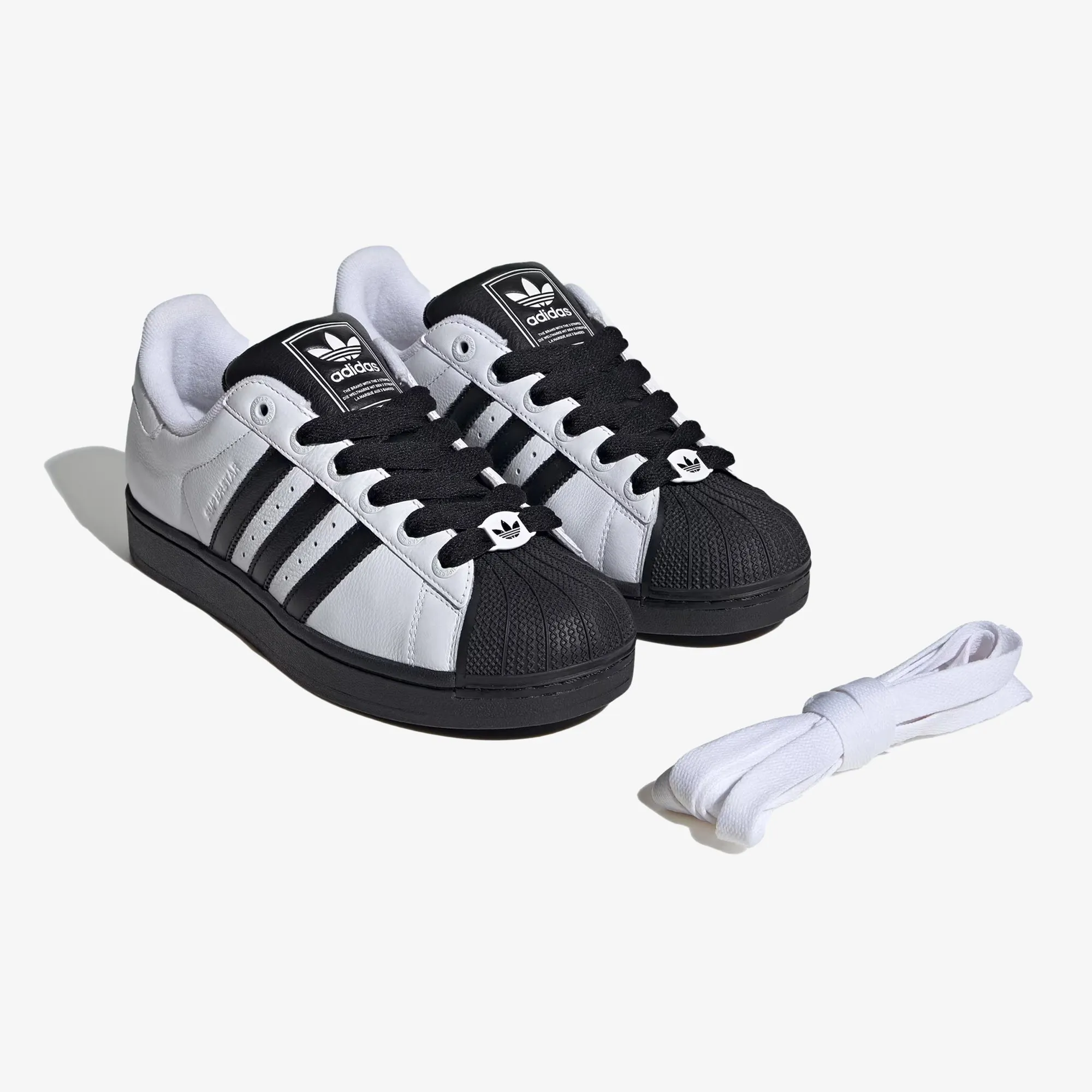Adidas Originals | SUPERSTAR II { CLOUD WHITE/CORE BLACK Quick Slip Sporty Look