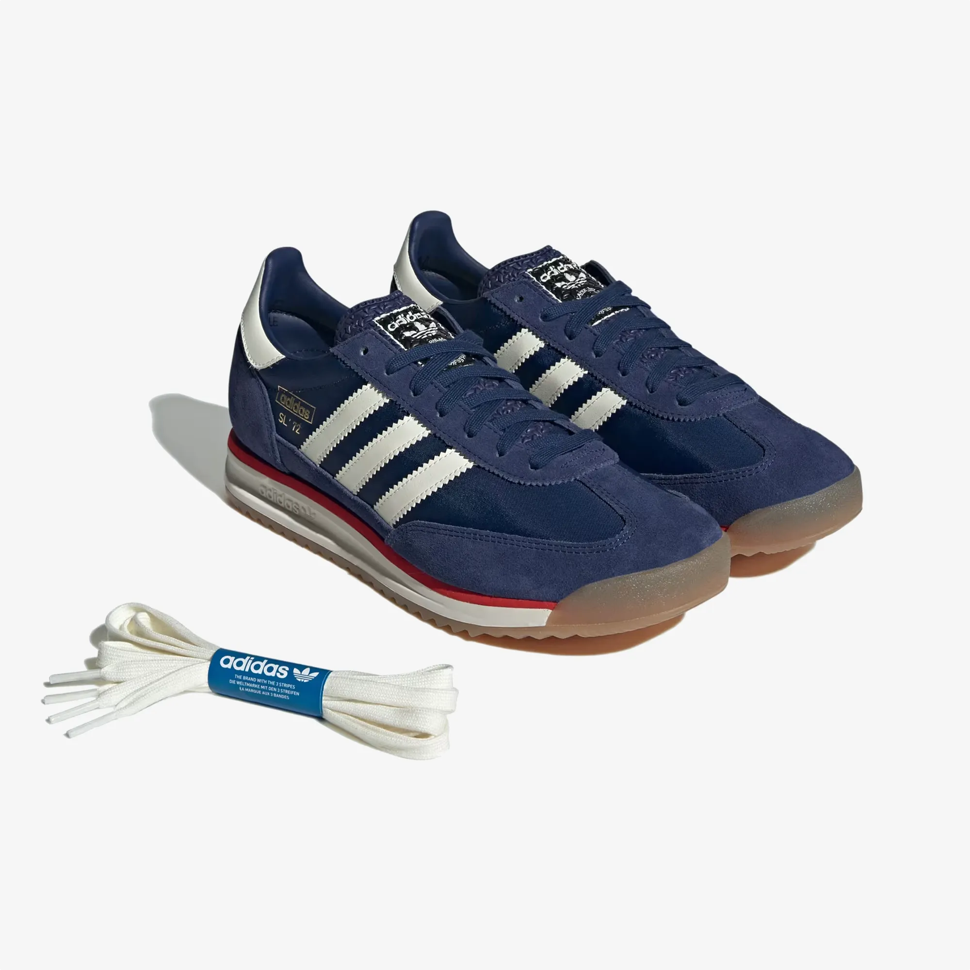 ADIDAS ORIGINALS | SL 72 RS { DARK BLUE/OFF WHITE/RED Comfort Heel