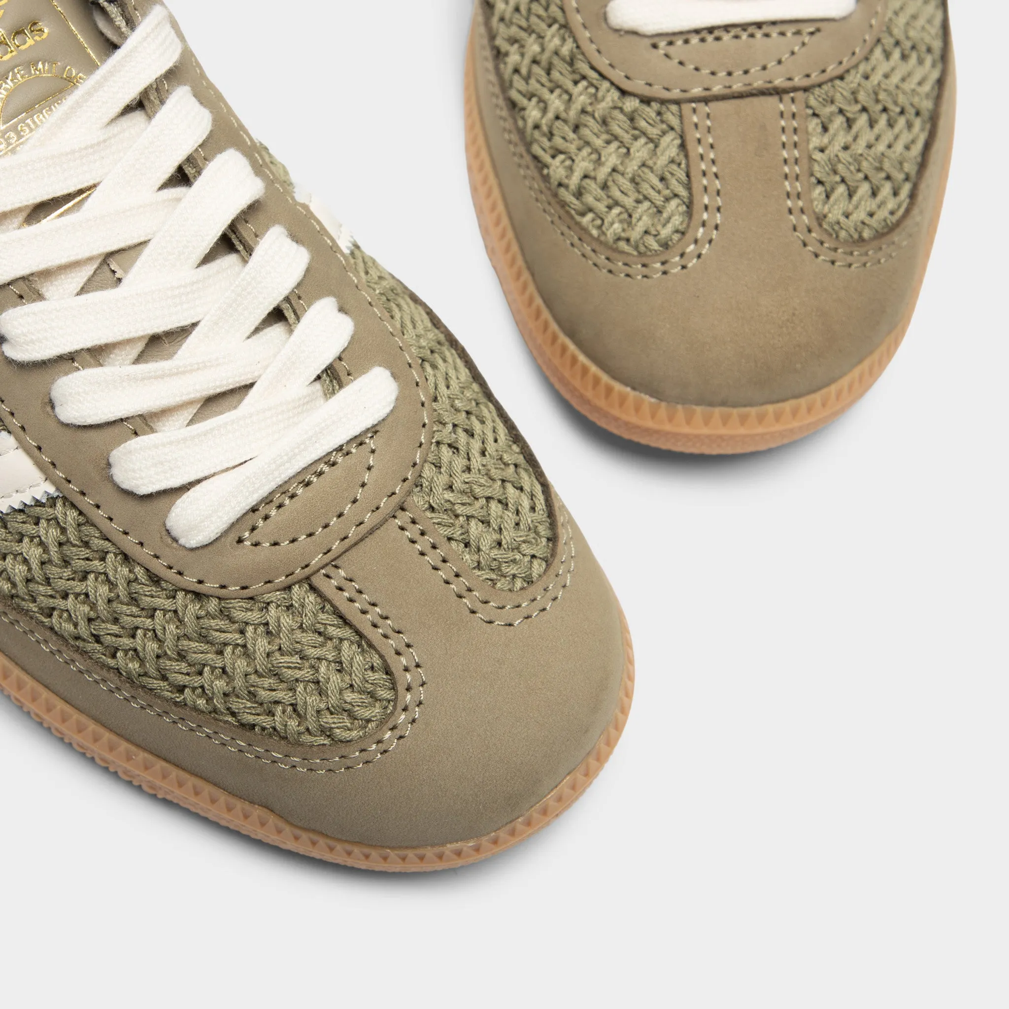 adidas Women's Samba OG Orbit Green / Cream White - Gum Toe Protection Palm Base
