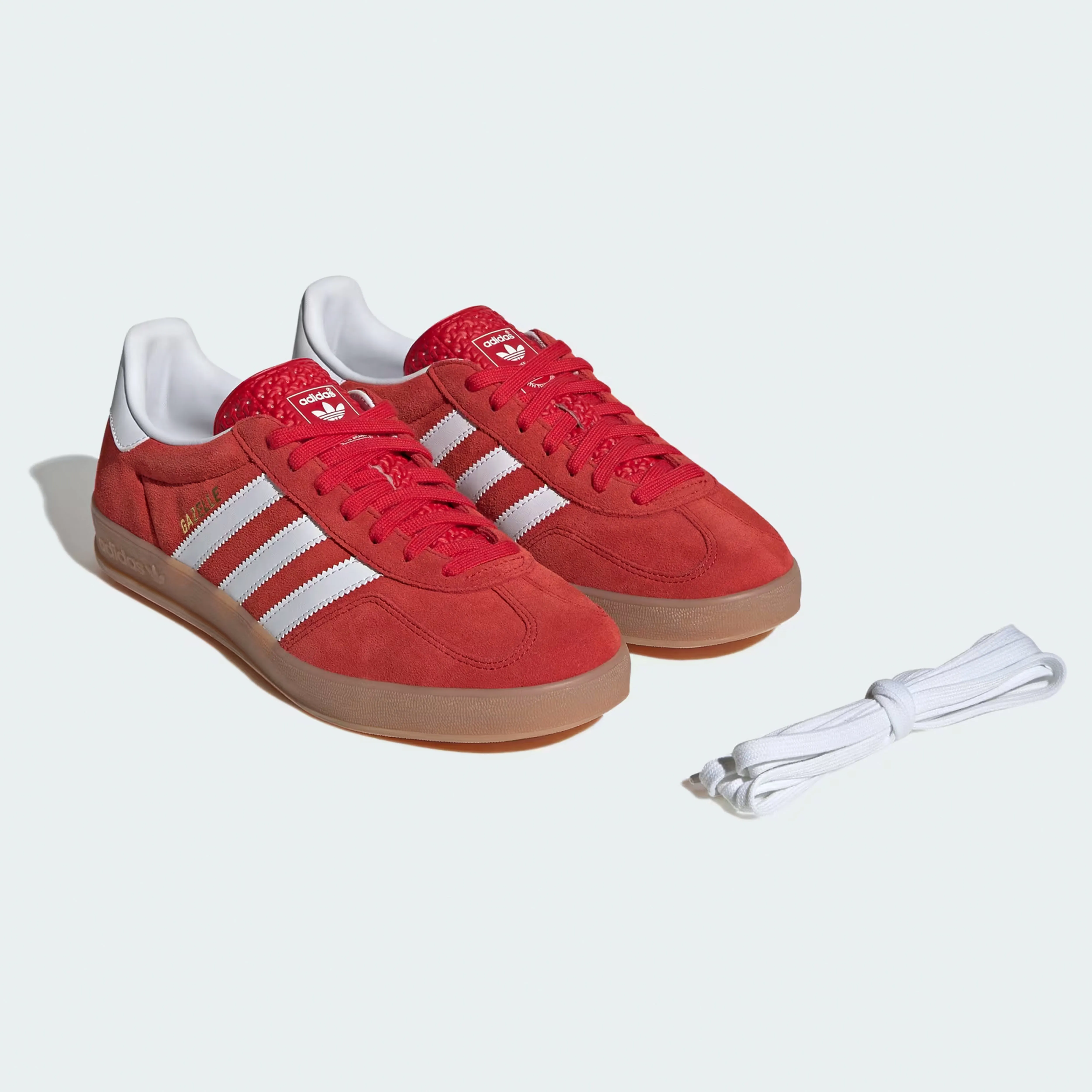 ADIDAS ORIGINALS | GAZELLE INDOOR { RED/WHITE Padded Tongue Trendy Appeal