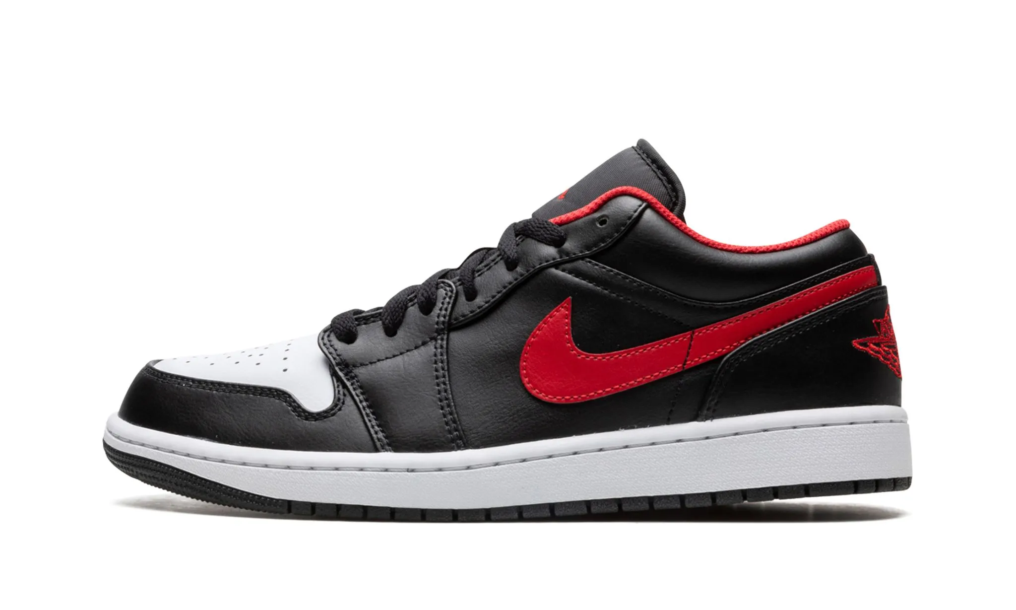 Air Jordan 1 Low BlackFireRedWhite / White Toe Bounce Edge Torsion control