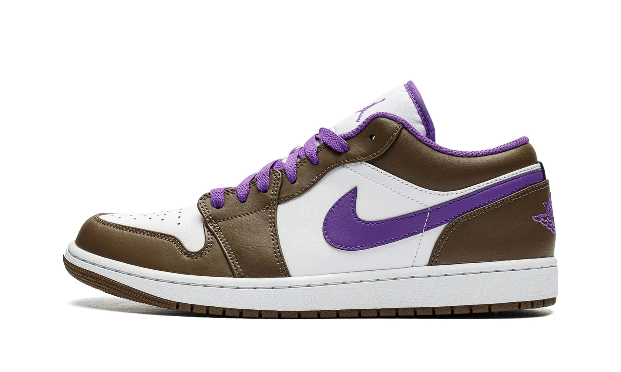 mesh construction Breathable Upper Air Jordan 1 Low Purple Mocha/Palomino