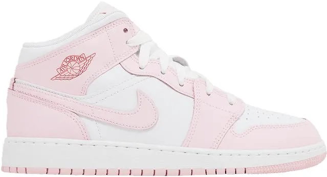 Jordan 1 Mid Pink Foam Fire Red (GS) Mark Step