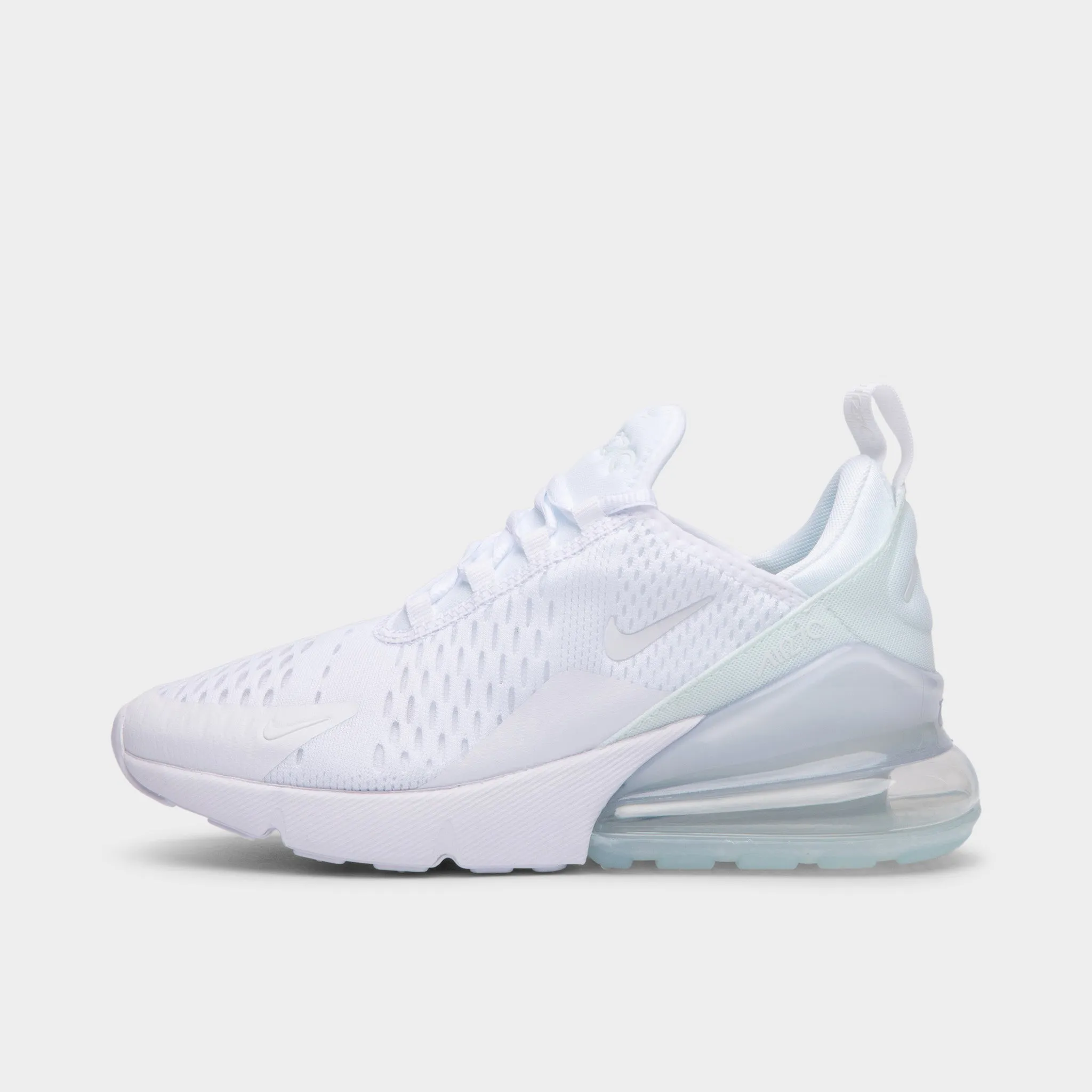Nike Air Max 270 GS White / White - Metallic Silver Travel Walker Indoor Walk