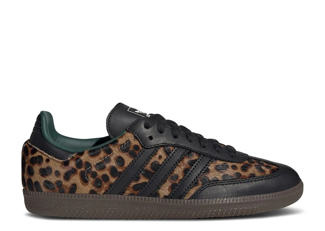 Adidas Samba OG Black Green Leopard Urban Runner Work From Home