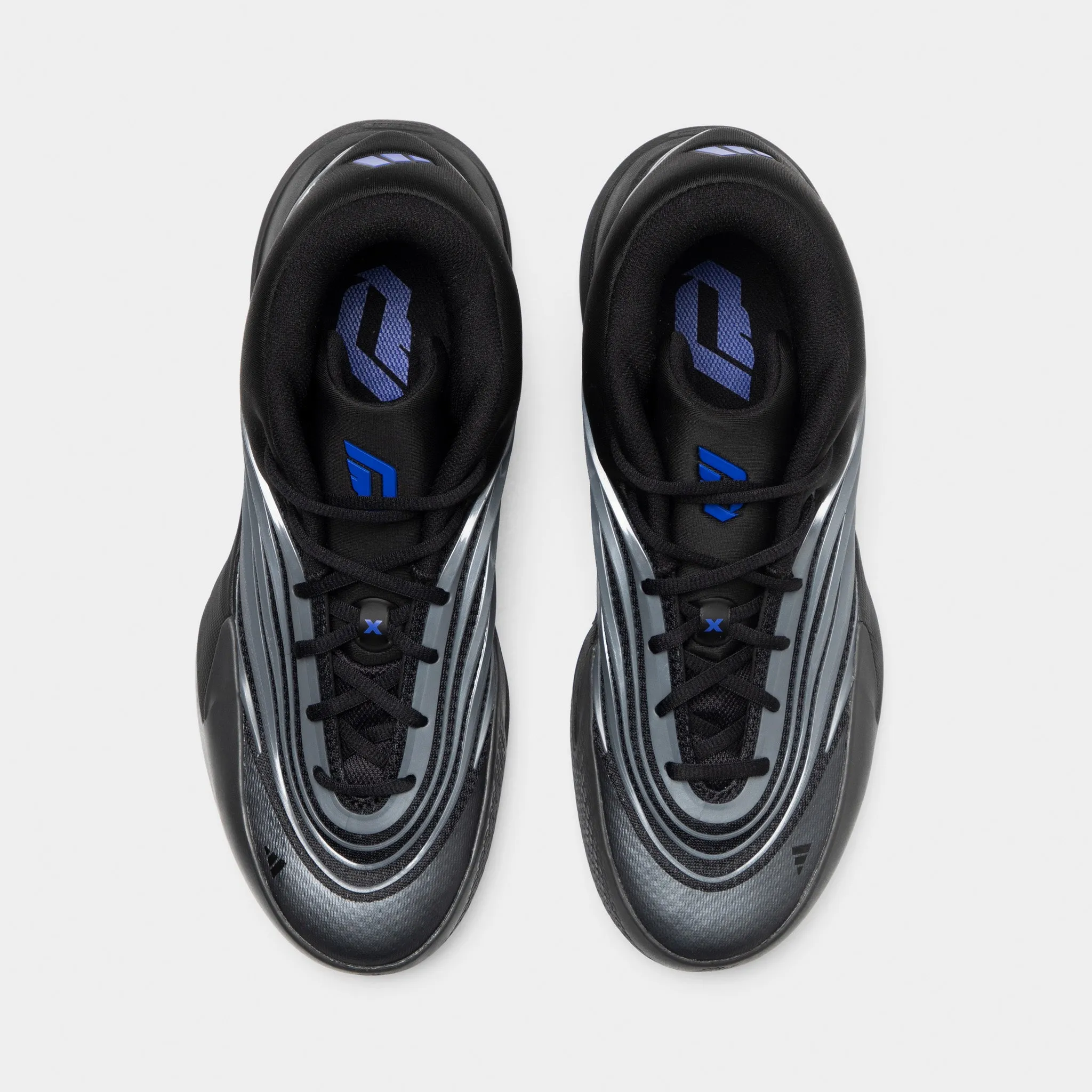 adidas Dame X Black / Iron Mountain - Lucky Blue Sole Soft