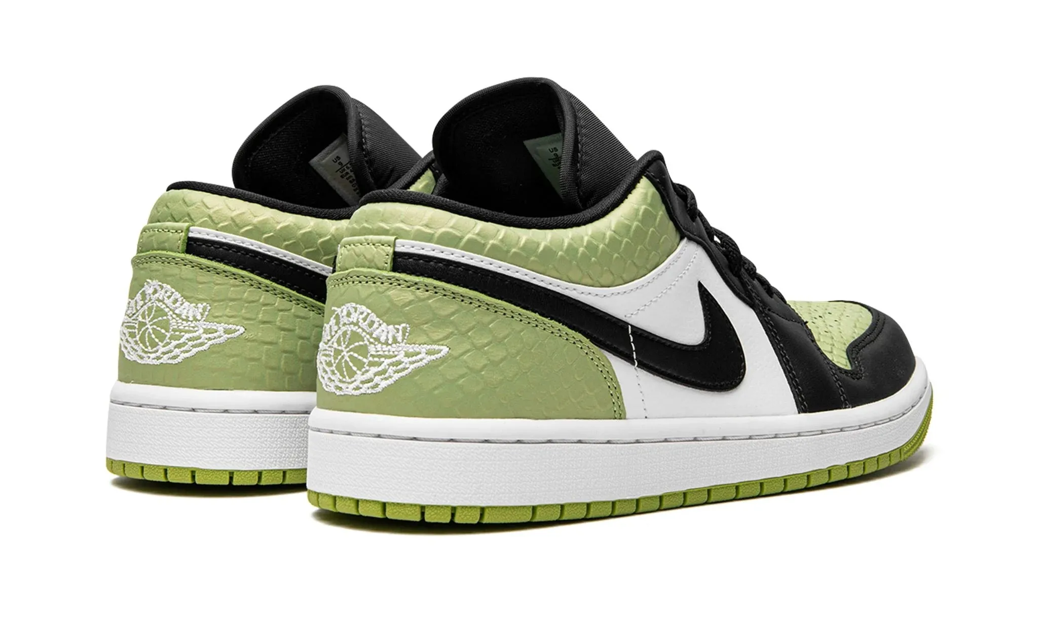 Wmns Air Jordan 1 Low Snakeskin Vivid Green Bounce Edge Rain Step