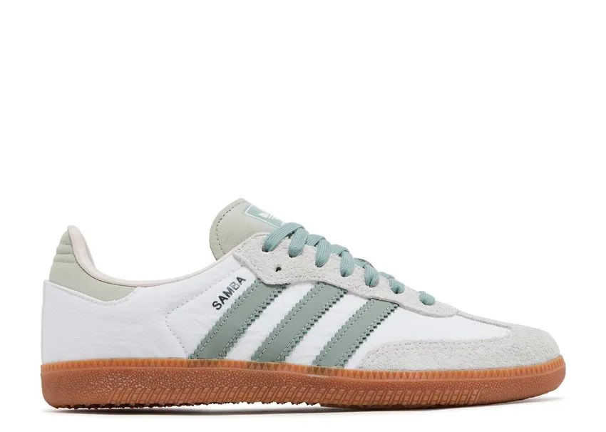 Adidas Samba OG White Silver Green foldable Flex grooves