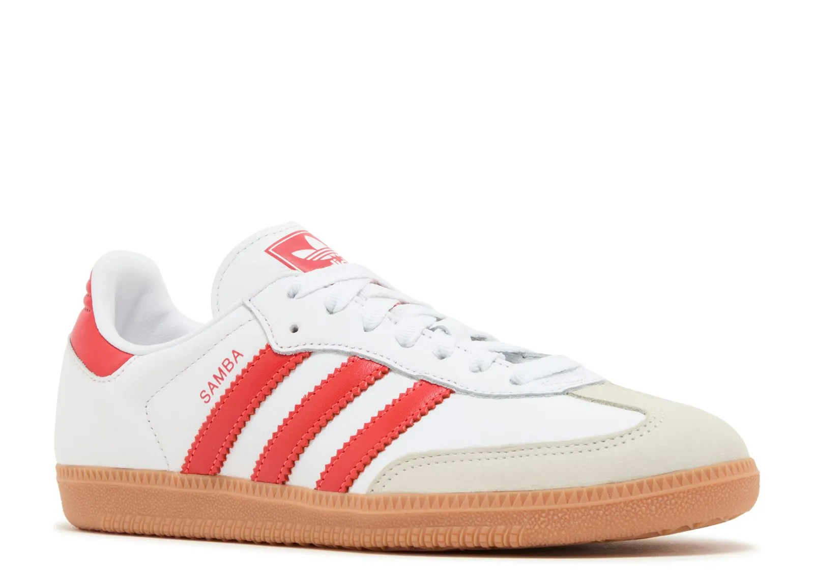 Market Day Leather   upper Adidas Samba OG White Solar Red Gum