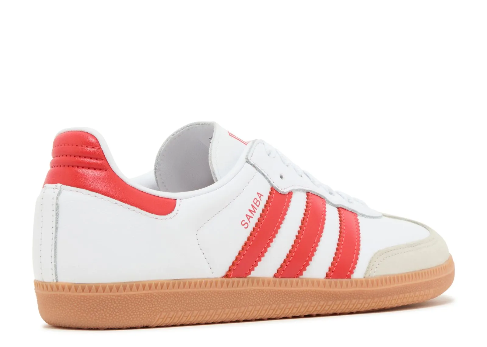 Adidas Samba OG White Solar Red Gum Effortless Fit Shock Absorbing