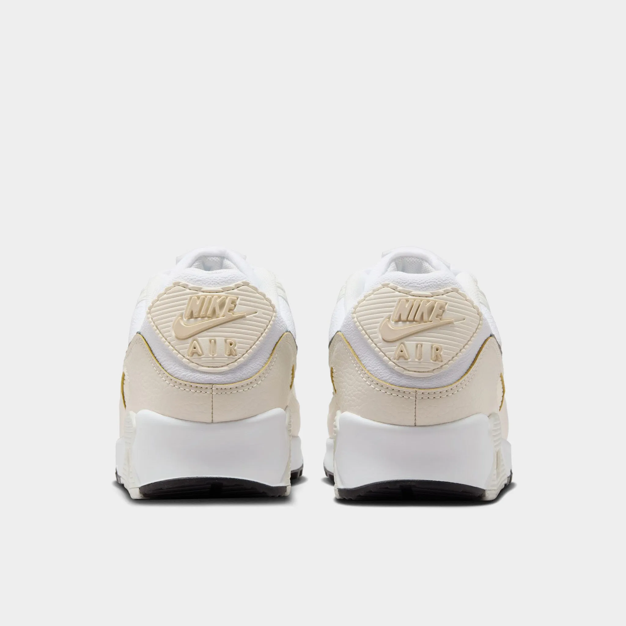 Mules style Shock Support Nike Women's Air Max 90 White / Flat Pewter - Light Orewood Brown