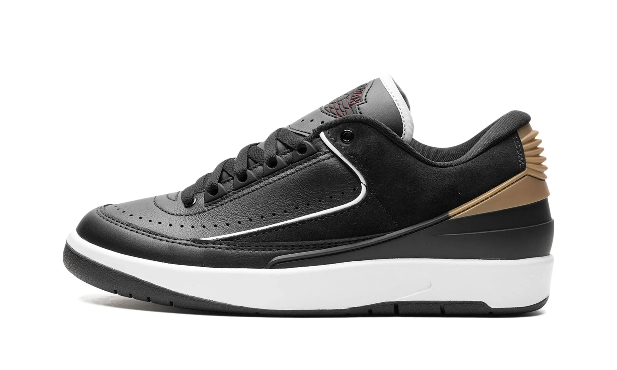 Wmns Air Jordan 2 Retro Low 'Black Metallic Gold' Office Cool