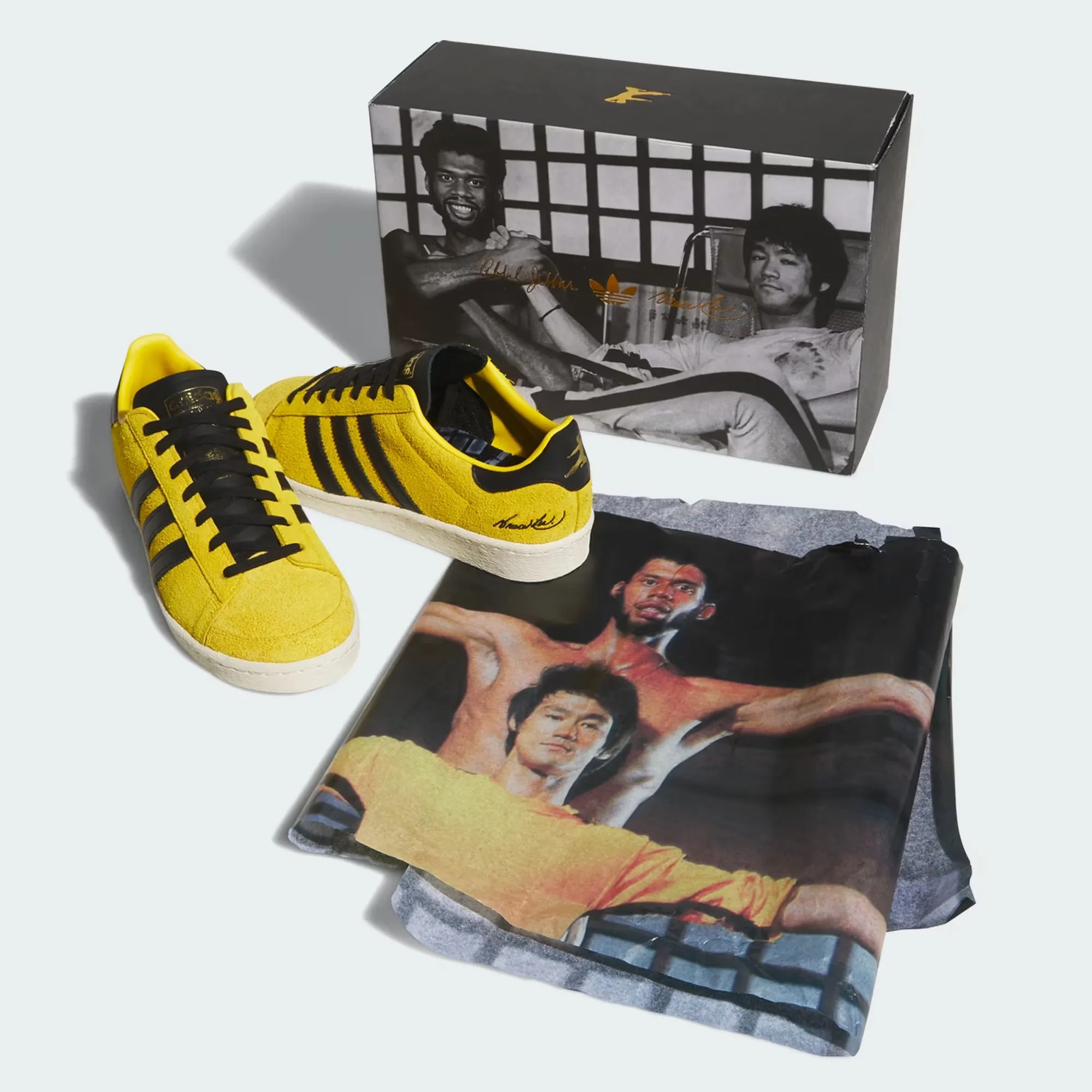 ADIDAS ORIGINALS | BRUCE LEE X ADIDAS JABBAR LO "GAME OF DEATH" { YELLOW/CORE BLACK/CREAM WHITE Classic Look Slip On Style